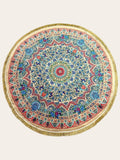 Round Turkish Rugs Colourful- Red-Cream
