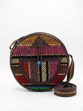 Round Woven Crossbody: Geometric Bag