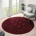 Royal 521 Red Round Traditional Round Rug lifestyle view