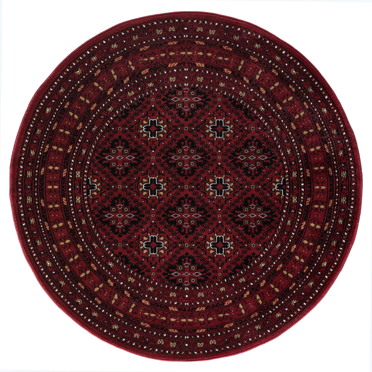 Royal 521 Red Round Traditional Round Rug