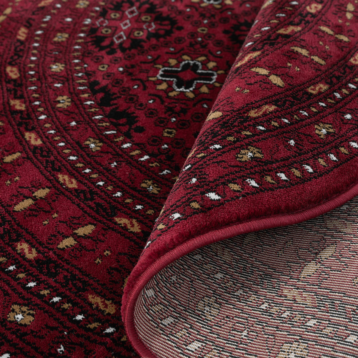 Royal 521 Red Round Traditional Round Rug