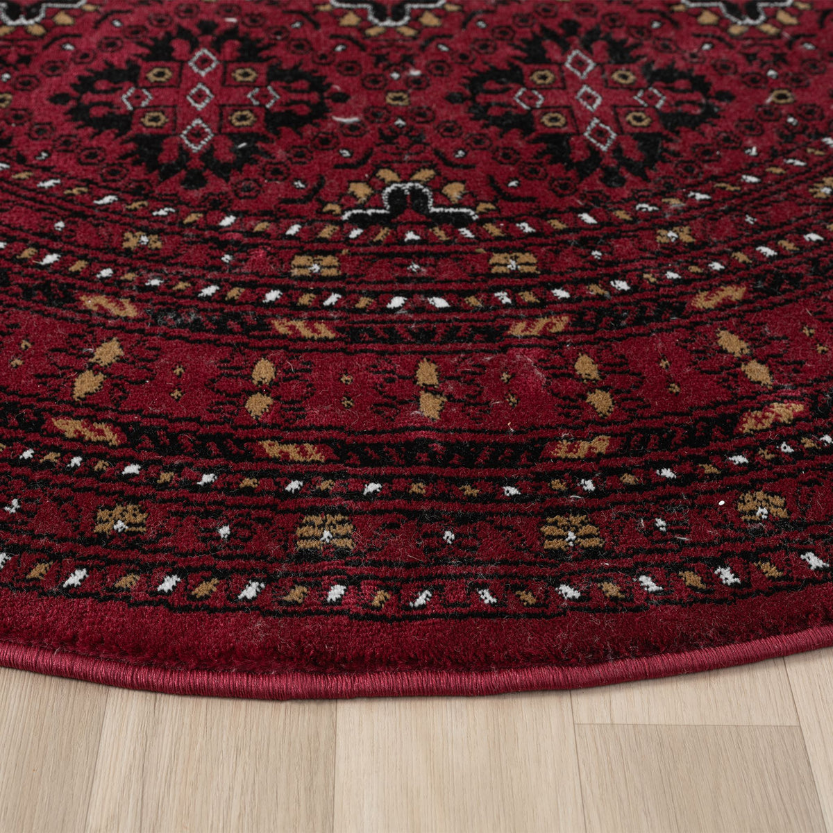 Royal 521 Red Round Traditional Round Rug