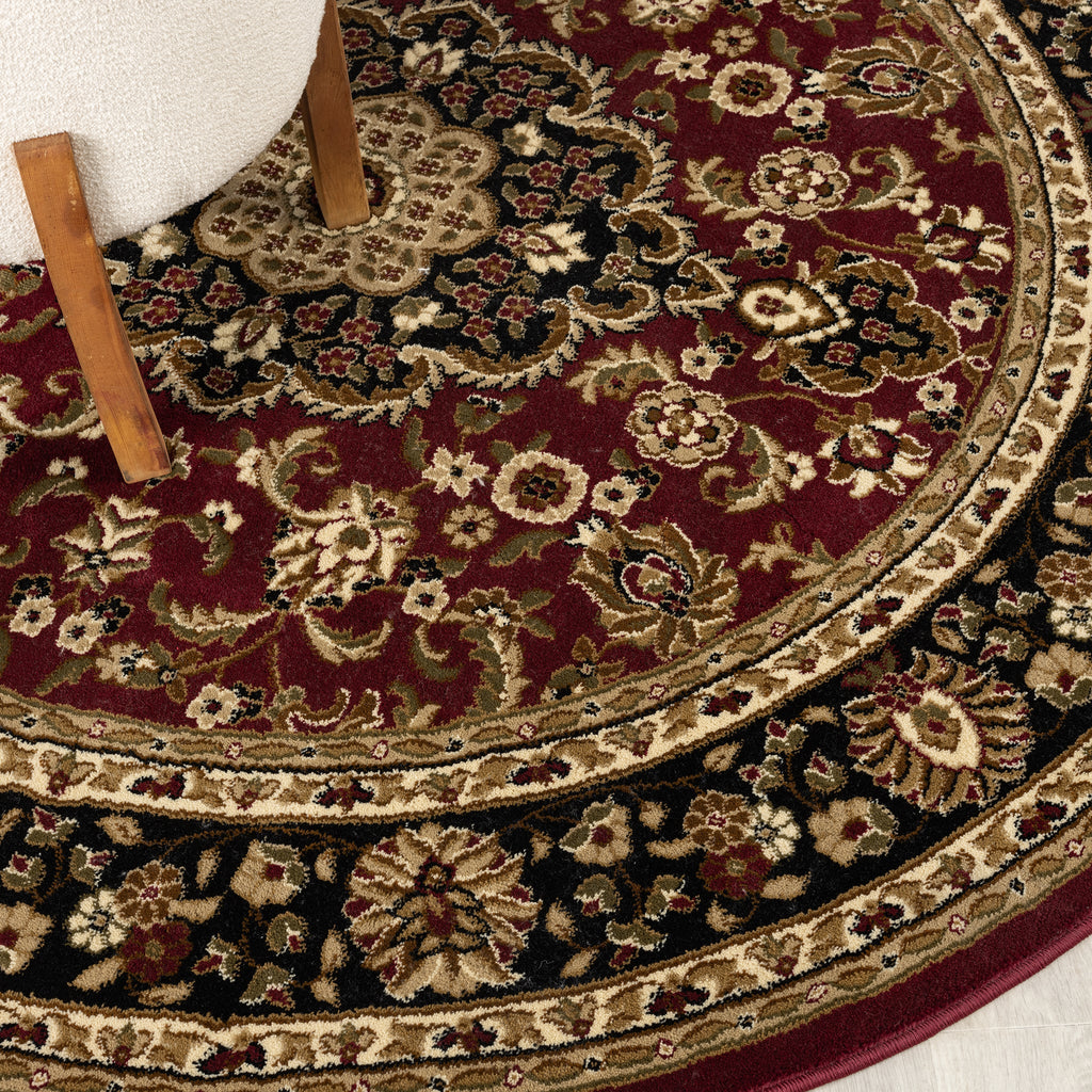 Royal 524 Red Round Traditional Round Rug