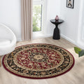 Royal 524 Red Round Traditional Round Rug lifestyle view