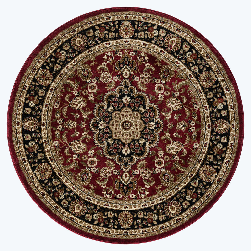 Royal 524 Red Round Traditional Round Rug