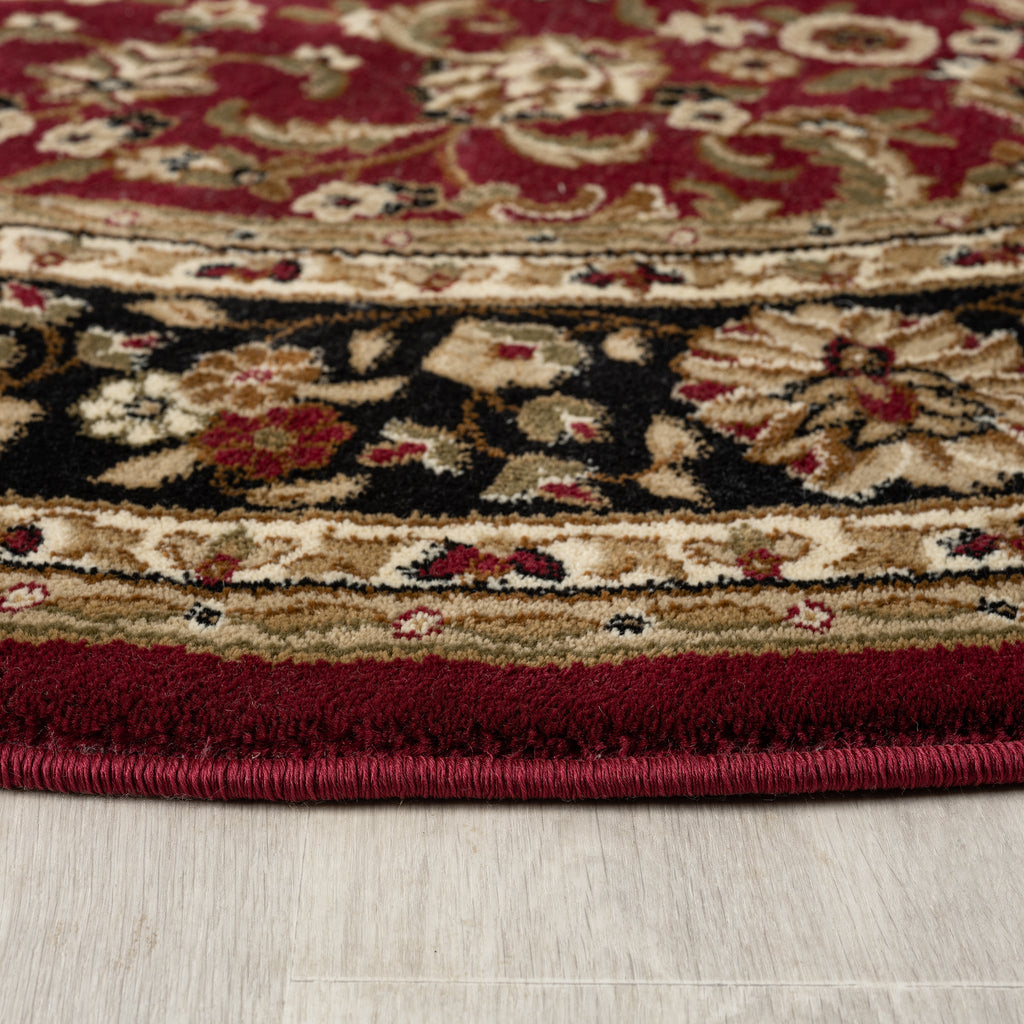 Royal 524 Red Round Traditional Round Rug