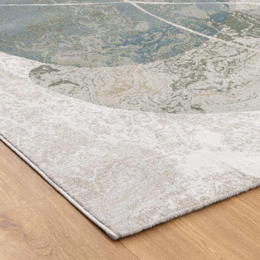 Sena S001 Green Abstract Rug – view 3