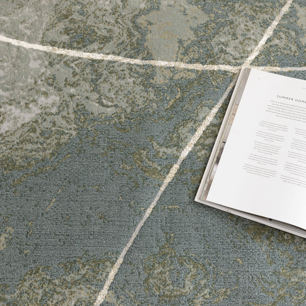 Sena S001 Green Abstract Rug – view 5