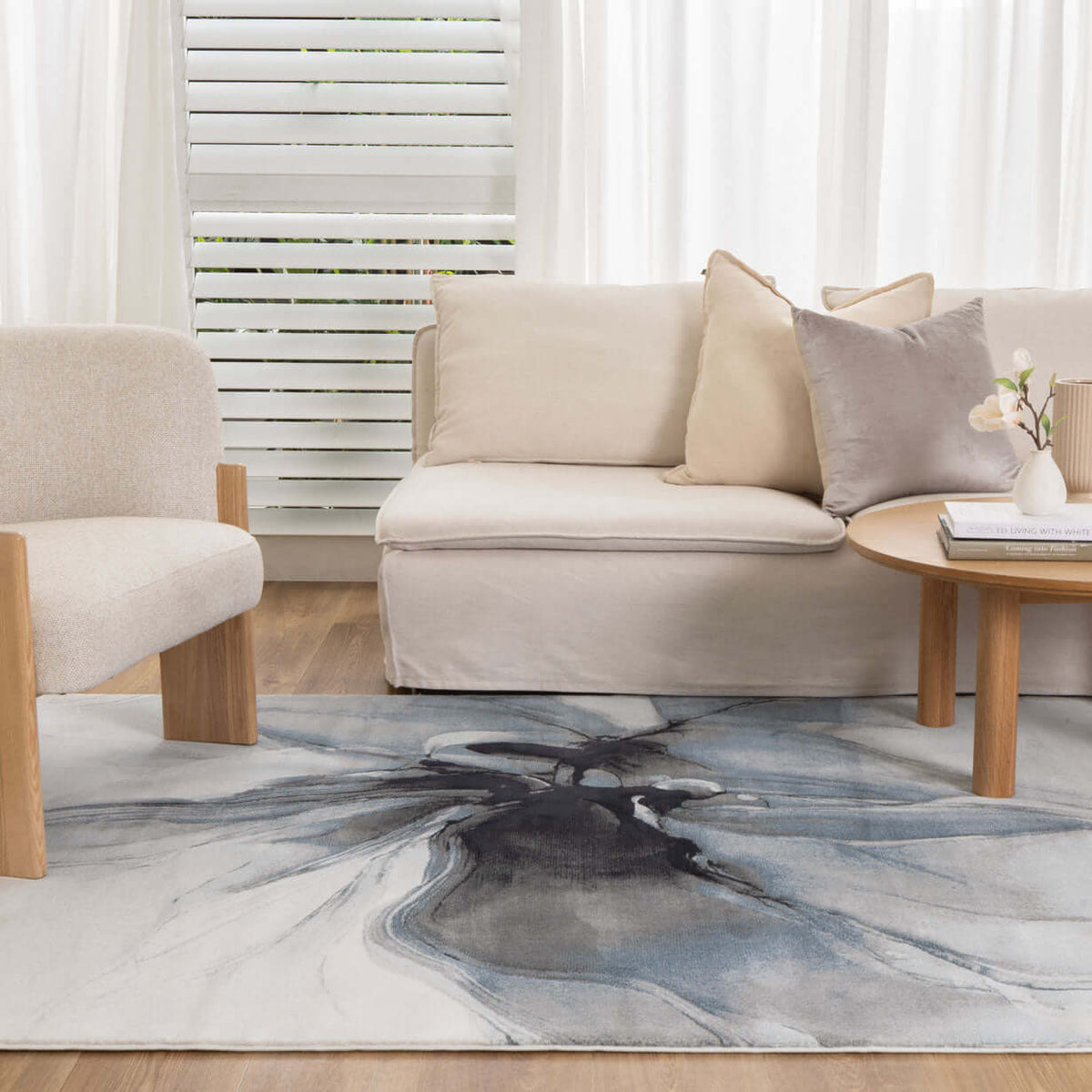 Sena S005 Blue Modern Turkish Rug - detail 4