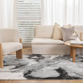 Sena S007 Grey Abstract Rug styled with furniture