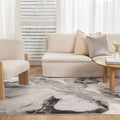 Sena S008 Beige Grey Abstract Rug styled with furniture