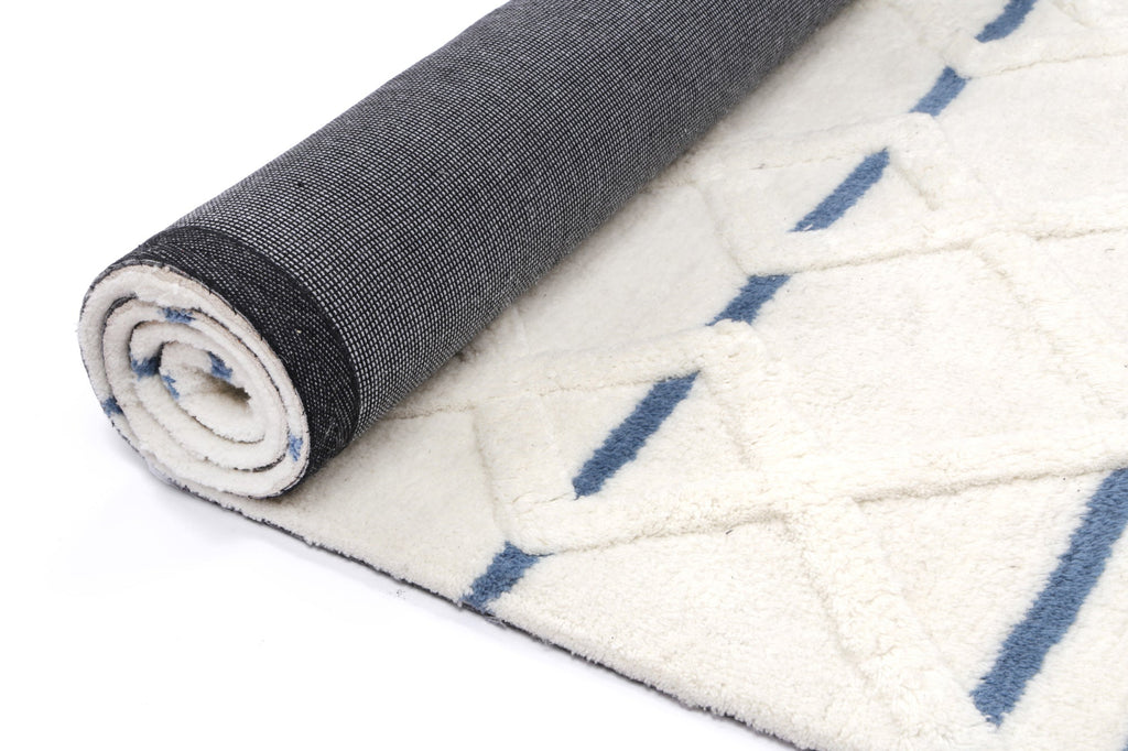 Sonet S1 Dark Blue Wool Tribal Rug – view 5