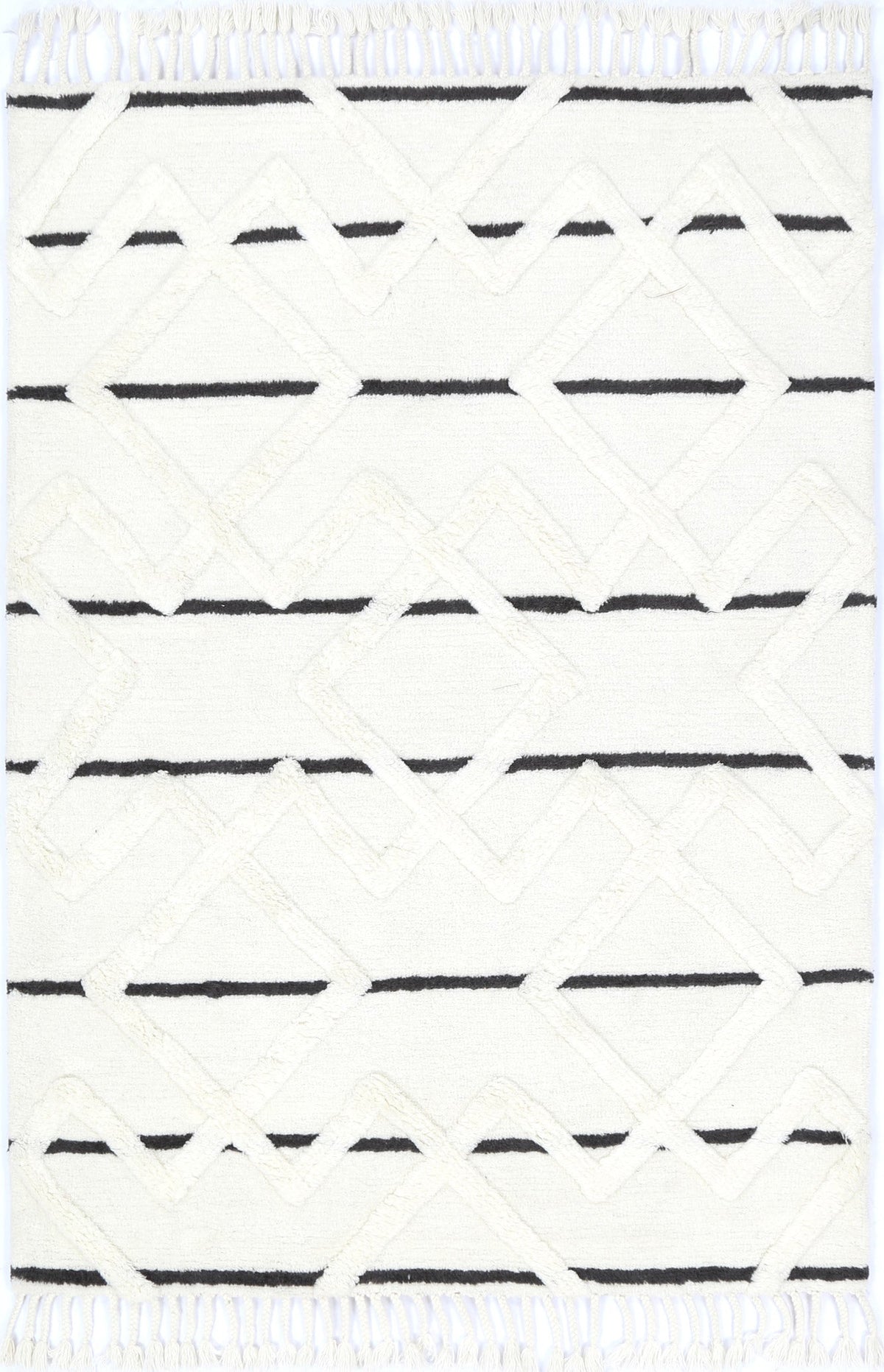 Sonet S2 Black Wool Tribal Rug – view 2