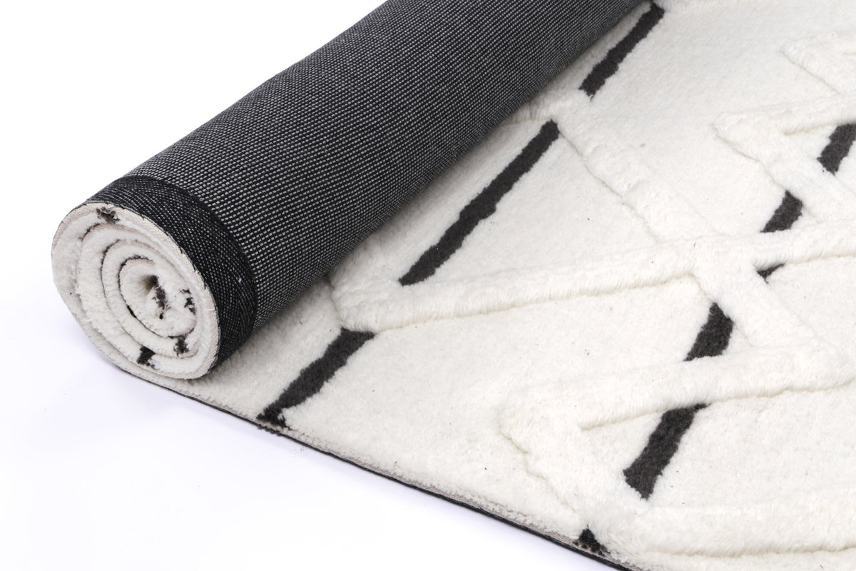 Sonet S2 Black Wool Tribal Rug – view 5