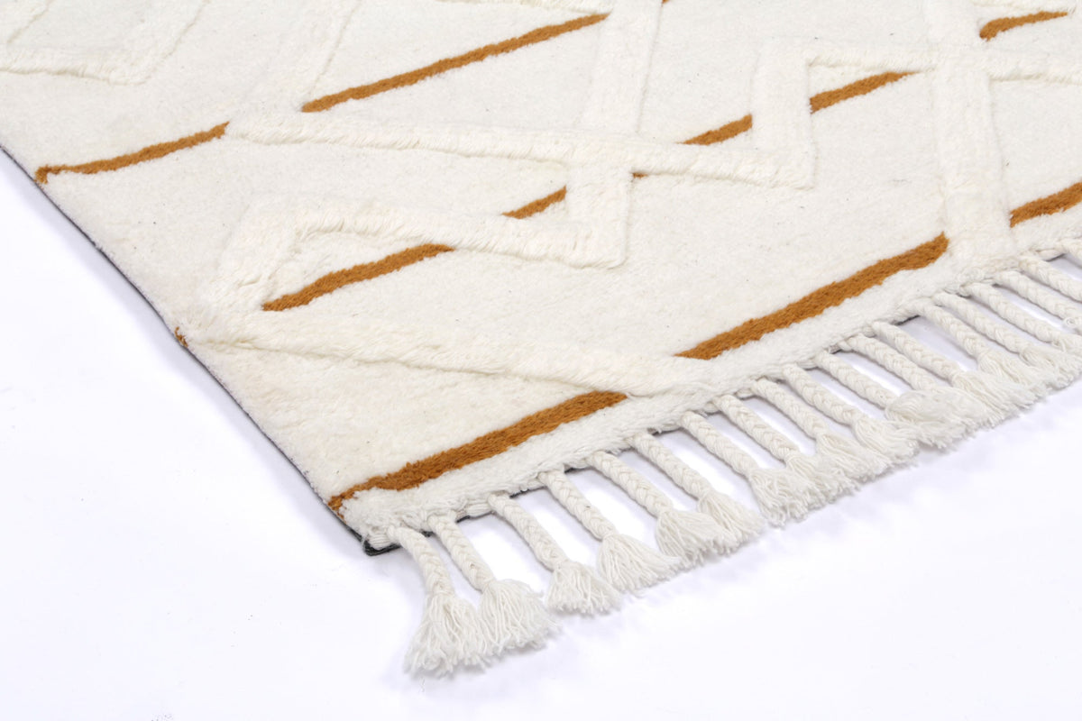 Sonet S2 Gold Wool Tribal Rug – view 3