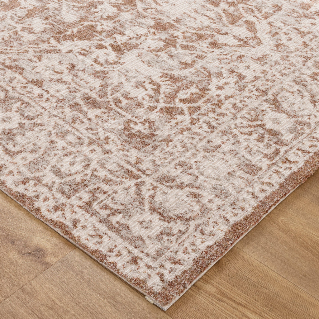 Solenne Beige & Rust Distressed Vintage Rug - S200 – view 3