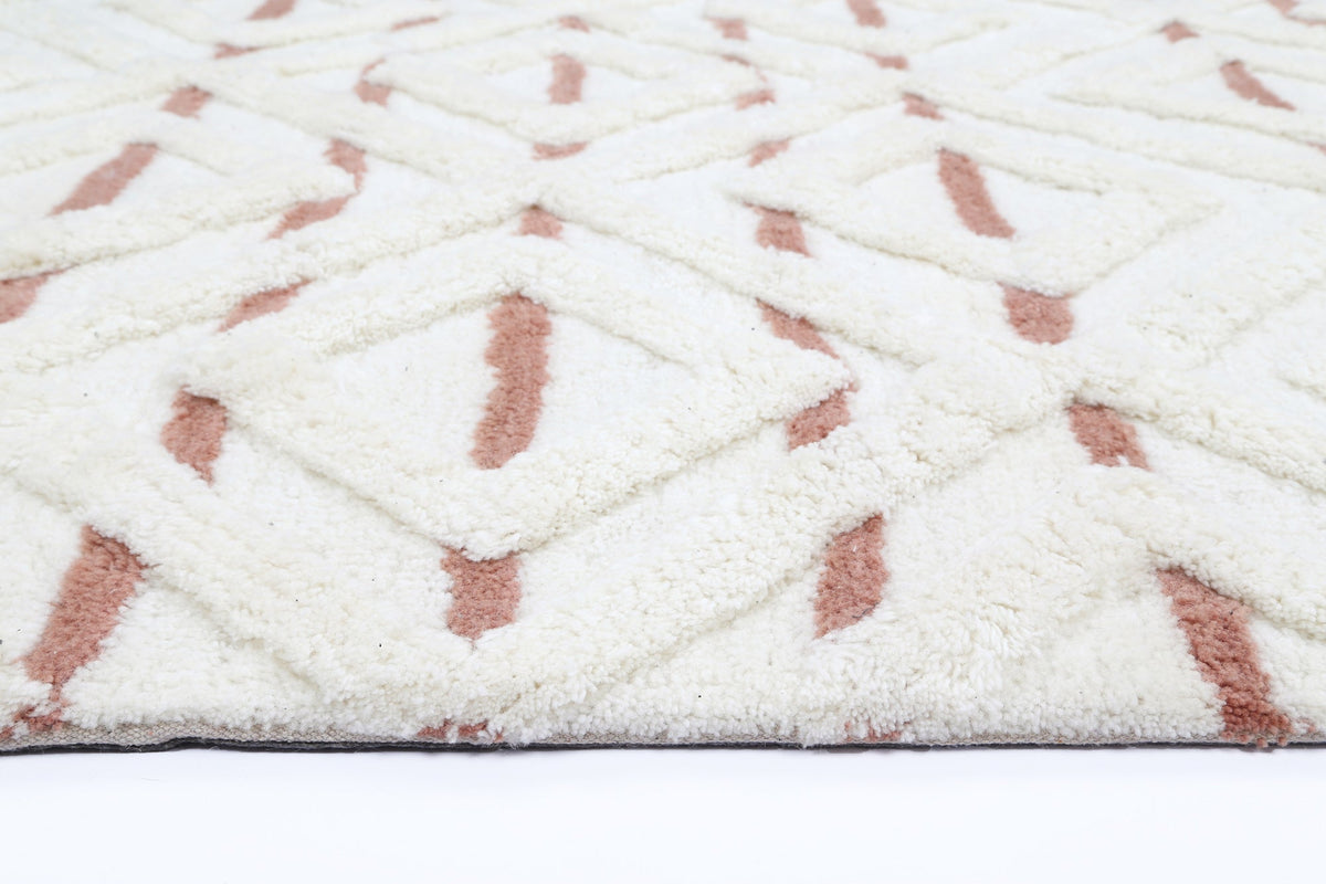 Sonet S3 Peach Wool Tribal Rug – view 4