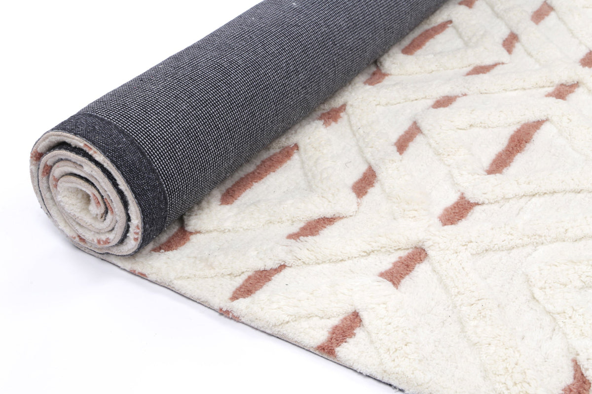 Sonet S3 Peach Wool Tribal Rug – view 5