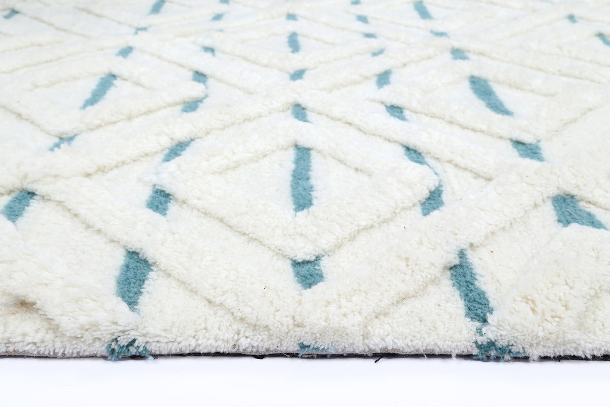 Sonet S3 Turquoise Wool Tribal Rug – view 3
