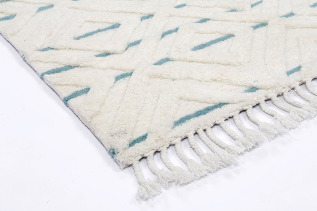 Sonet S3 Turquoise Wool Tribal Rug – view 4