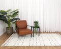 Sonet S3 Turquoise Wool Tribal Rug styled with furniture
