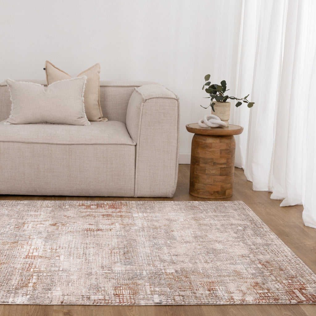 Solenne Multi Abstract Lines Rug - S700 styled with furniture