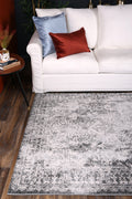 Salsa Carine Ivory & Grey Transitional Rug - SALS08 styled with furniture