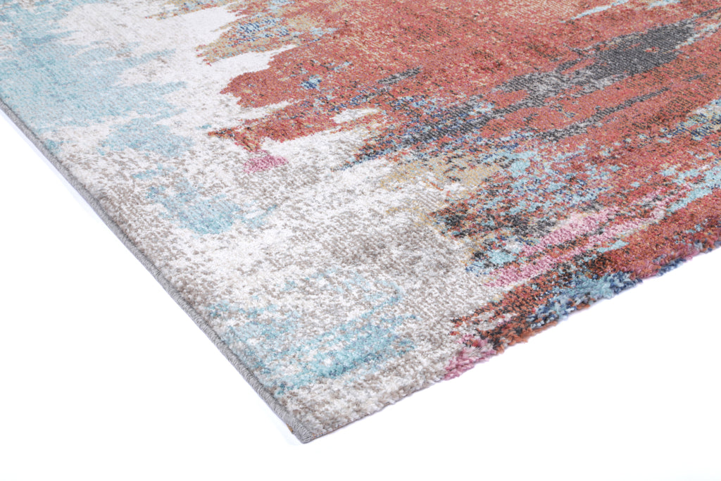 Salsa Jorge Blue & Terracotta Abstract Rug - SALS10 – view 7