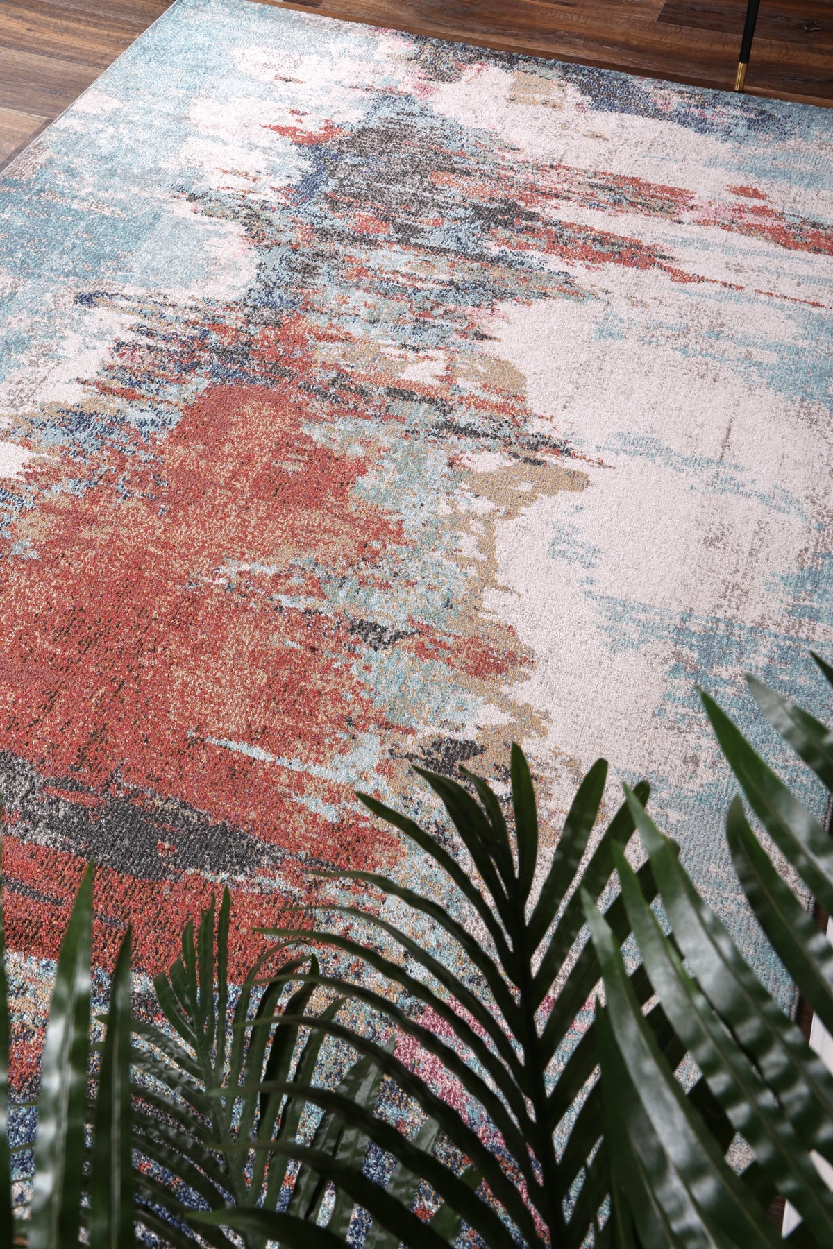 Salsa Jorge Blue & Terracotta Abstract Rug - SALS10 – view 5