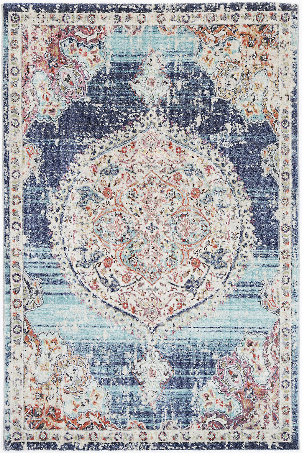 Salsa Hollow Medallion Transitional Navy & Multi Rug - 20042 035 – view 2