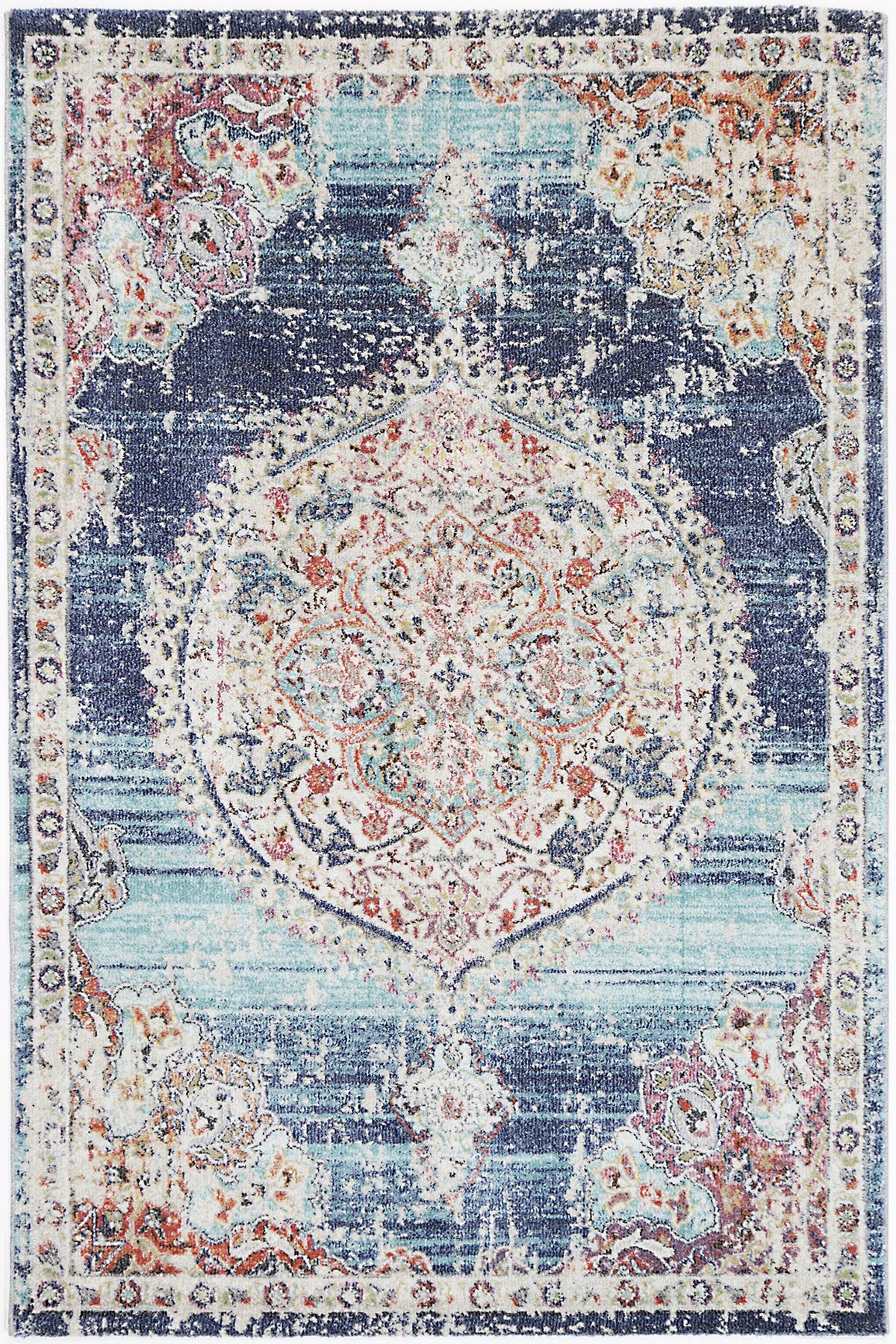Salsa Hollow Medallion Transitional Navy & Multi Rug - 20042 035 – view 2