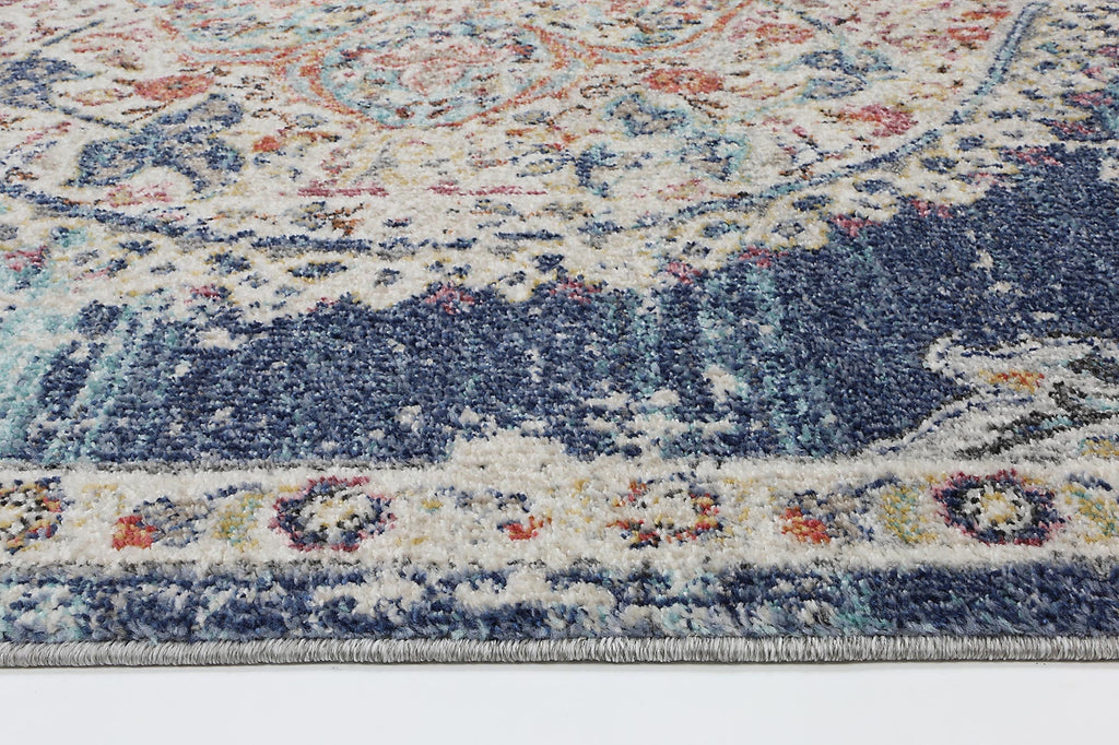 Salsa Hollow Medallion Transitional Navy & Multi Rug - 20042 035 – view 3
