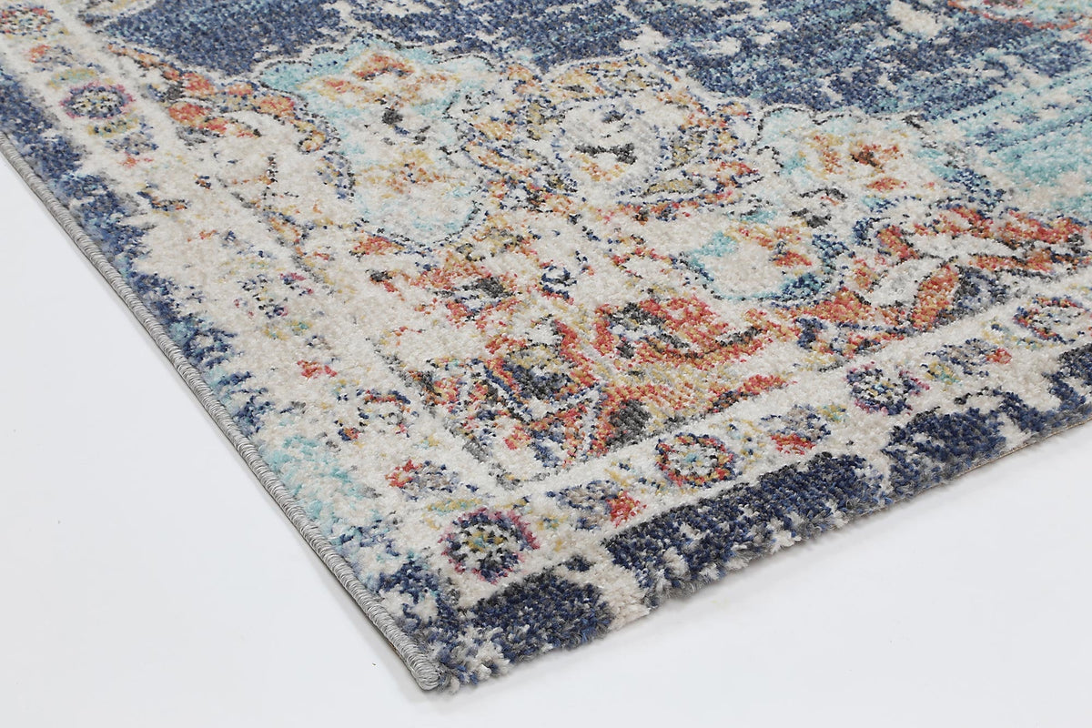 Salsa Hollow Medallion Transitional Navy & Multi Rug - 20042 035 – view 4