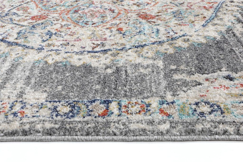 Salsa Hollow Medallion Transitional Grey Rug - 20042 095 – view 6