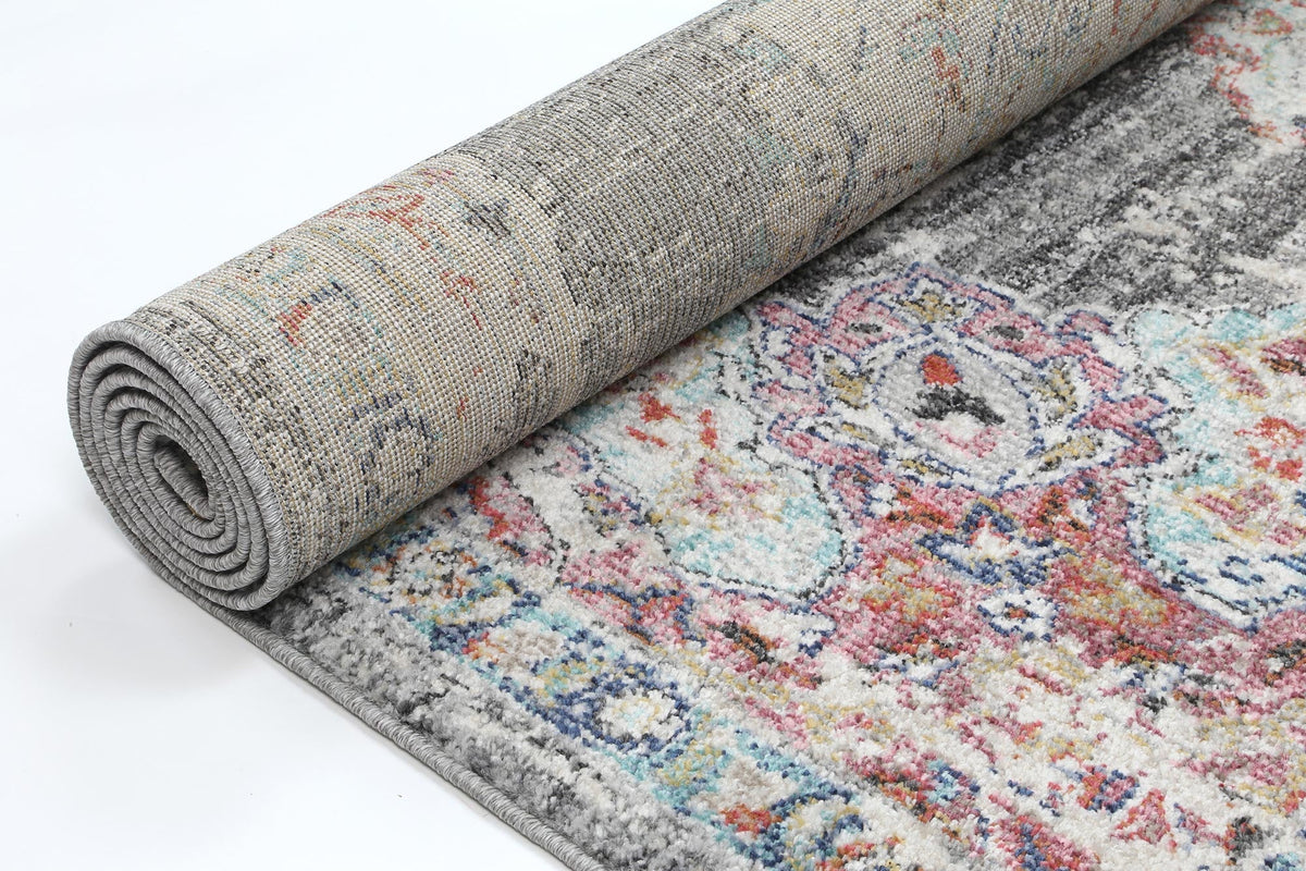 Salsa Hollow Medallion Transitional Grey Rug - 20042 095 – view 3