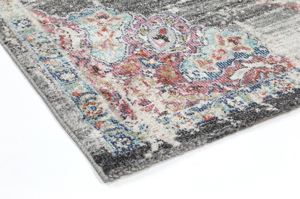 Salsa Hollow Medallion Transitional Grey Rug - 20042 095 – view 5
