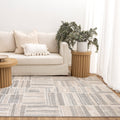 Santana Tetris Neutral Rug - SANTA04 styled with furniture