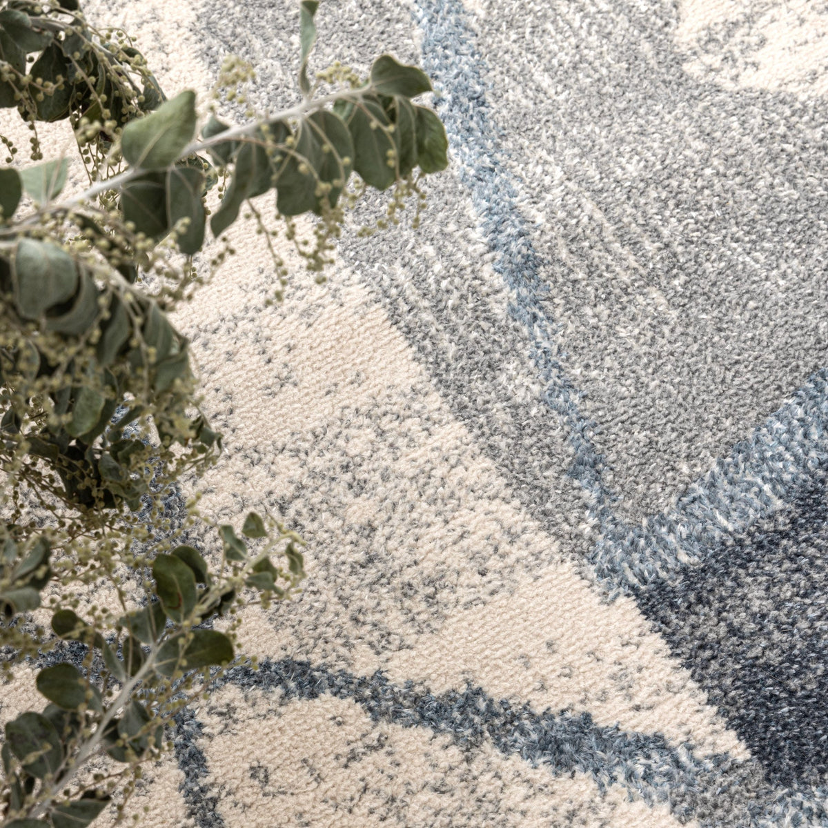 Santana Rhythm Grey Blue Rug - SANTA07 – view 5