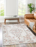Vintage Crown Sauville Ivory Blush Washable Rug - 2463-00 styled with furniture