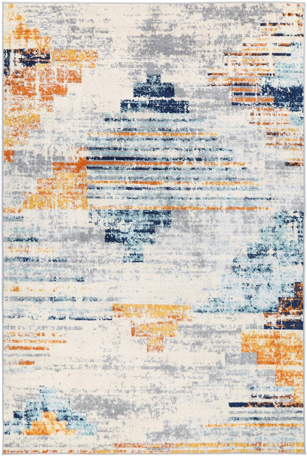 Sicily Noto Blue & Yellow Contemporary Rug - 02 – view 2