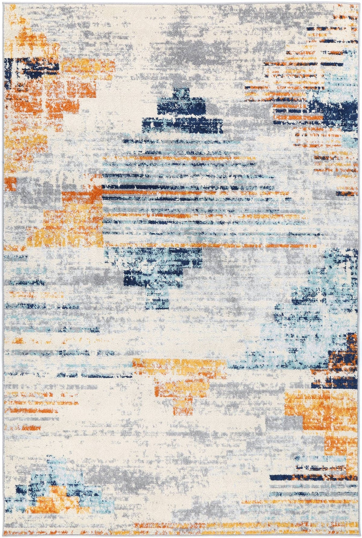 Sicily Noto Blue & Yellow Contemporary Rug - 02 – view 2