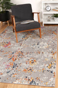 Sicily Catina Grey & Multi Contemporary Rug - 01 styled with furniture