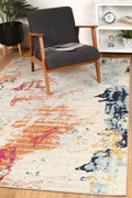 Sicily Alcamo Multi Abstract Rug - 06 styled with furniture