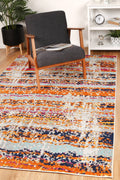 Sicily Carini Multi Contemporary Rug - 07 styled with furniture