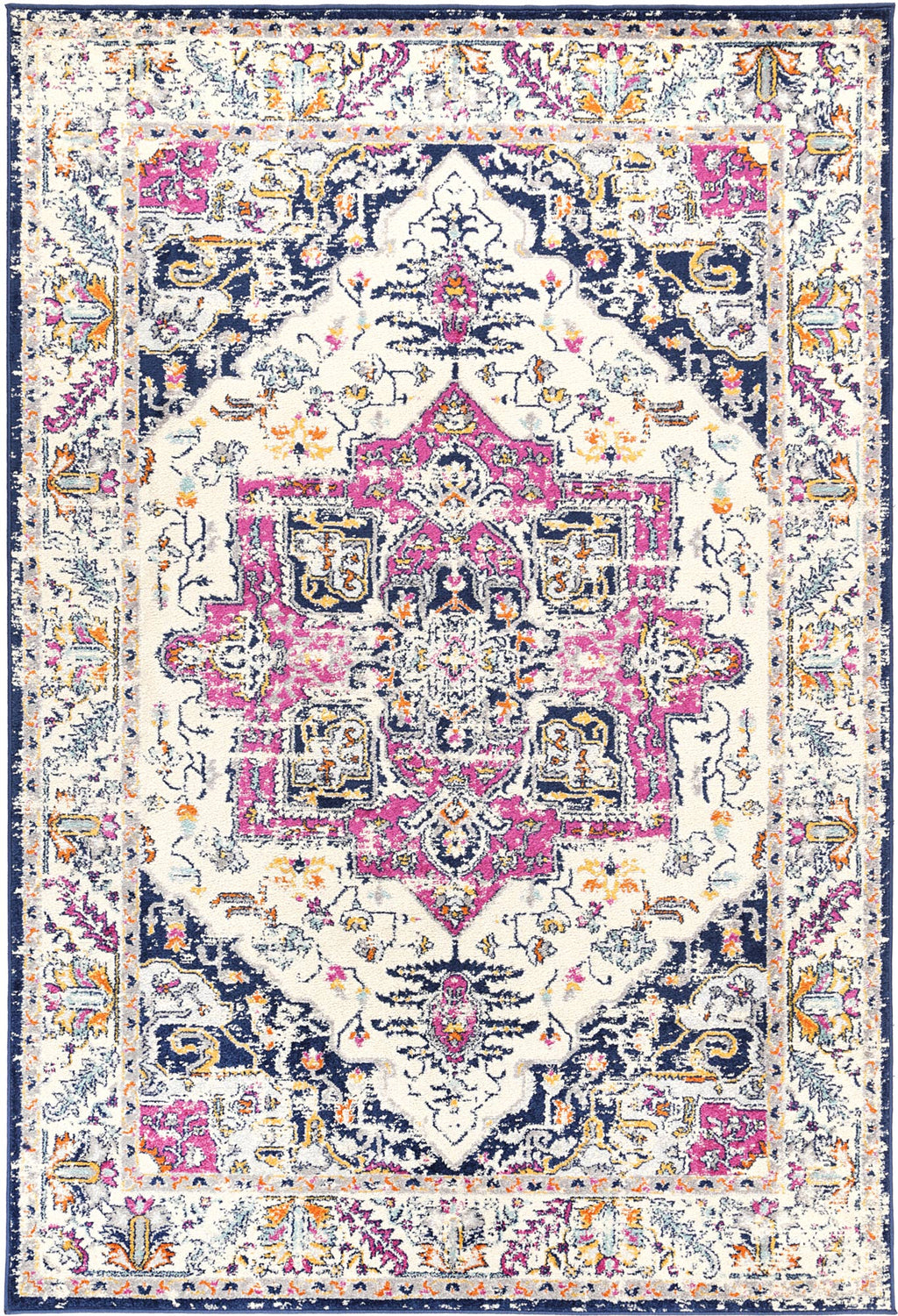 Sicily Nicosia Navy & Pink Transitional Rug - 09 – view 2