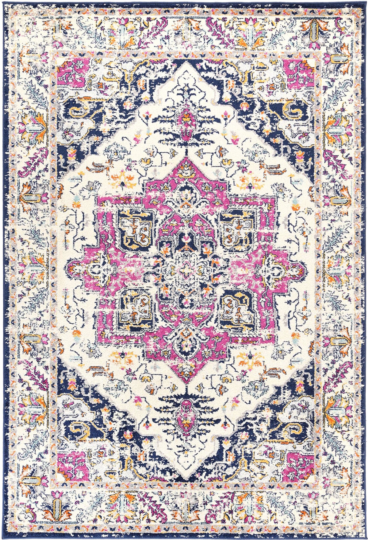 Sicily Nicosia Navy & Pink Transitional Rug - 09 – view 2