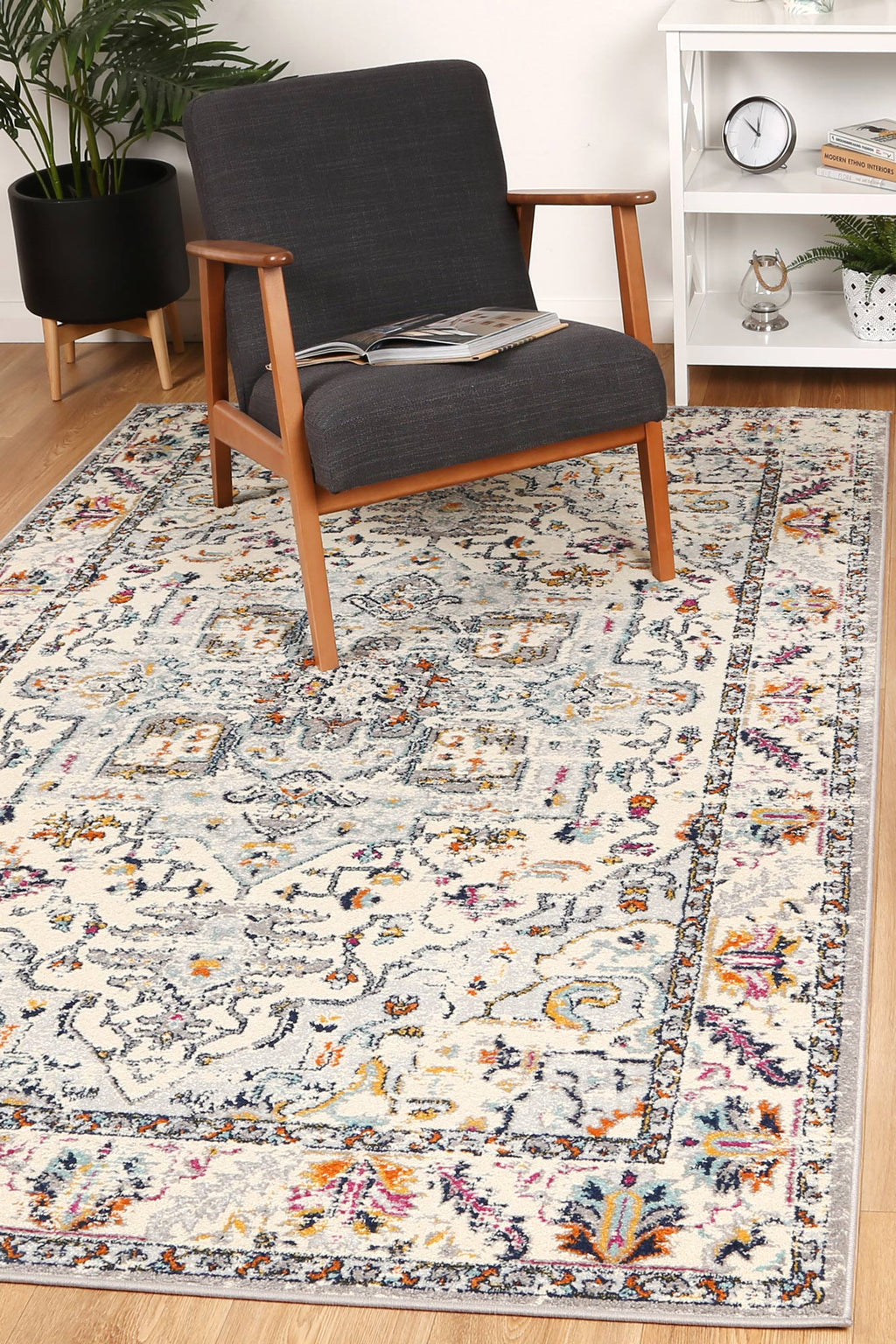 Sicily Milazzo Multi Transitional Rug - 11 styled with furniture