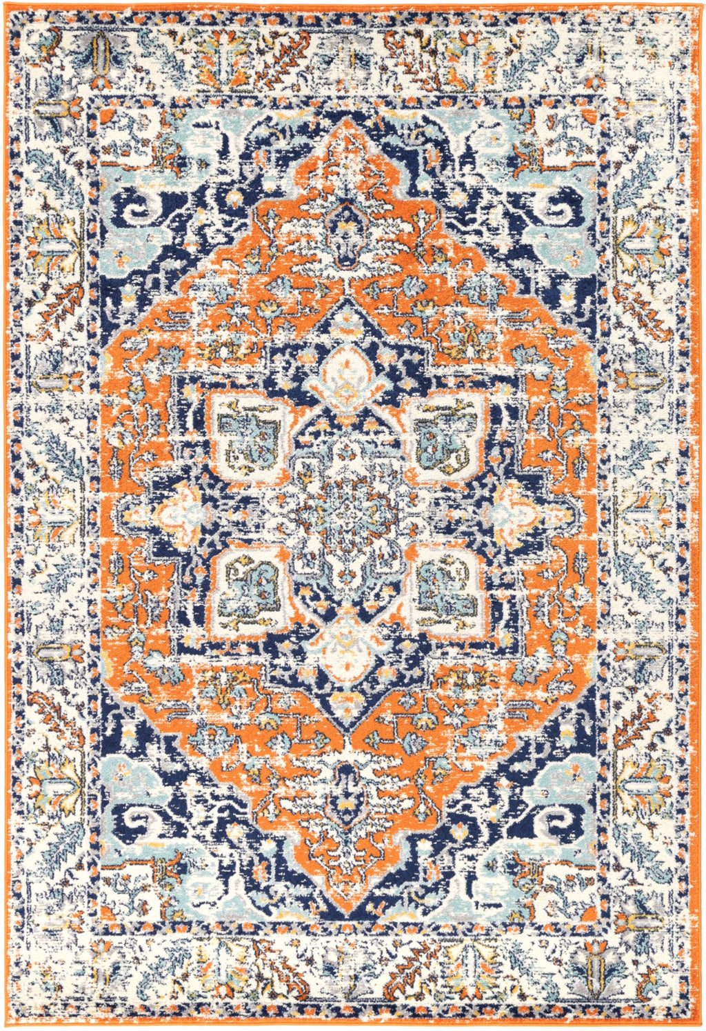 Sicily Messina Orange & Blue Transitional Rug - 12 – view 2