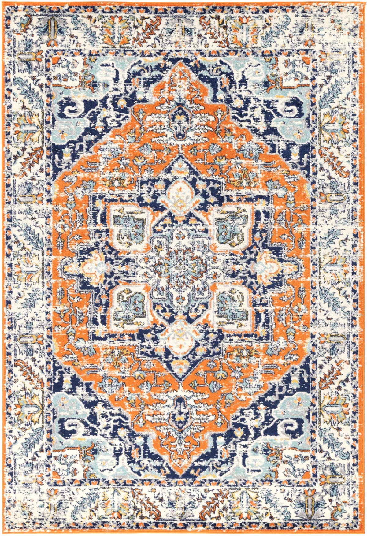 Sicily Messina Orange & Blue Transitional Rug - 12 – view 2