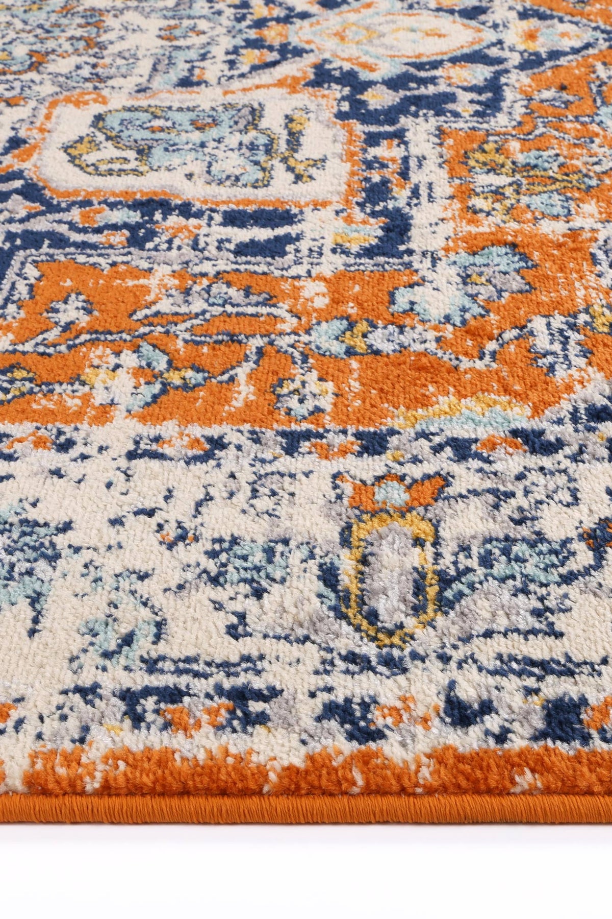Sicily Messina Orange & Blue Transitional Rug - 12 – view 3